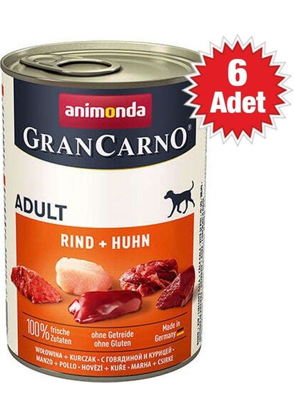 Gran Carno Sığır Etli ve Tavuk Etli Köpek Konservesi 400 gr - 6'lı