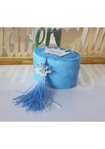 30 Adet Taç Süslemeli Pleksi Isimlikli Kutu Bebek Şekeri