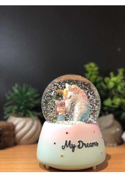 Çiko Toys Unicorn Atlı ve Sevimli Kız Büyük Boy Püskürtmeli Kar Küresi fırsatları