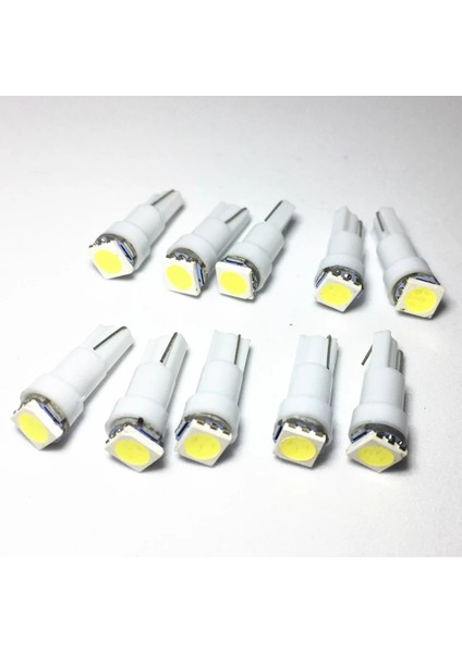 Gürler Oto Aksesuar T5 LED Ampül Gösterge Kadran Panel Aydinlatma 12V 10 Adet