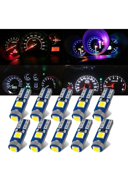 T5 LED Kilometre Kadran Aydınlatma Ampülü Canbuslı 10 Adet Beyaz