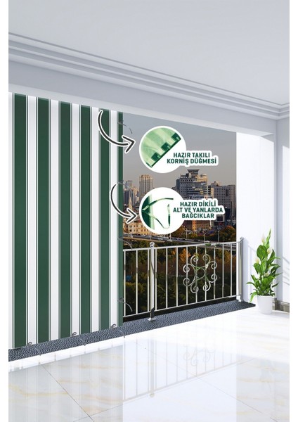 350 x 250 cm Yeşil Renkli Balkon Perdesi fiyatları