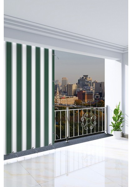 250 x 170 cm Yeşil Renkli Balkon Perdesi