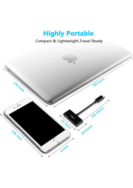 Type C To Pd/hdmı Çevirici Dönüştürücü Adaptör Siyah HUB-M03BK