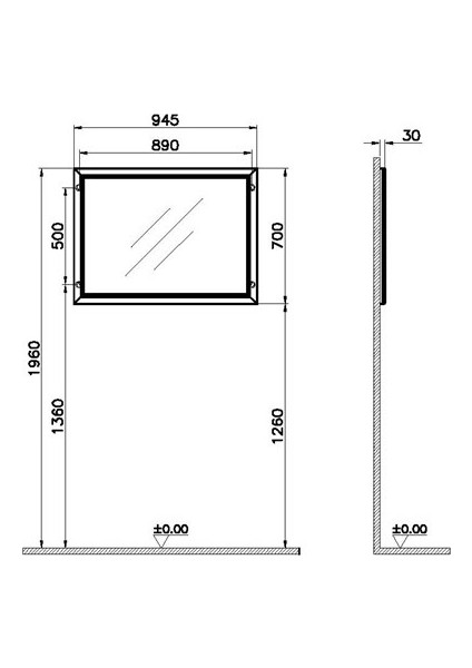 Valarte Aydınlatmalı Düz Ayna 100 cm Mat Beyaz 62219 fiyatları
