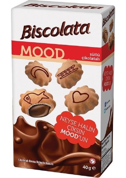 Biscolata Mood Sütlü Çikolatalı 40 gr x 12 Ad