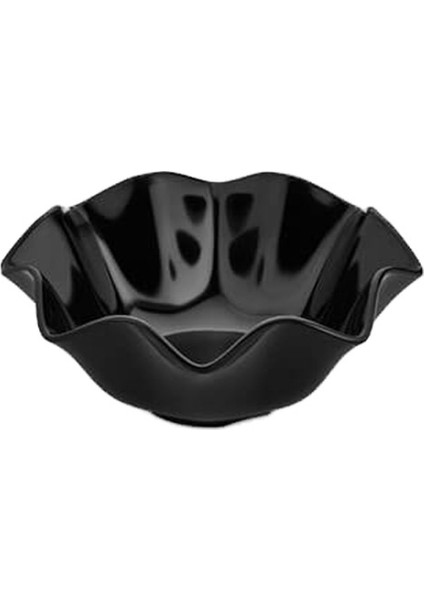 Dalgalı Melamin Kase 20 cm. Siyah