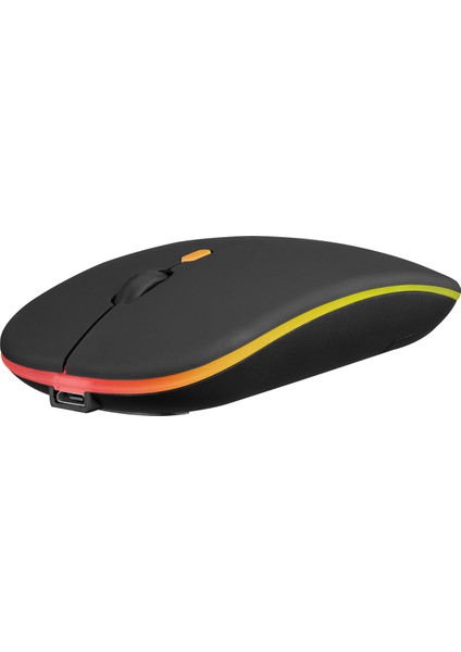 SMW-710 USB 2.4ghz Siyah Ledli 800/1200/1600DPI Şarjlı Kablosuz Mouse