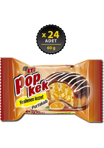 Popkek Portakallı Kek 60 g x 24 Adet