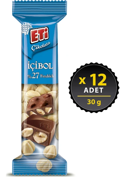 İçibol %27 Fındıklı Çikolata 30 g x 12 Adet