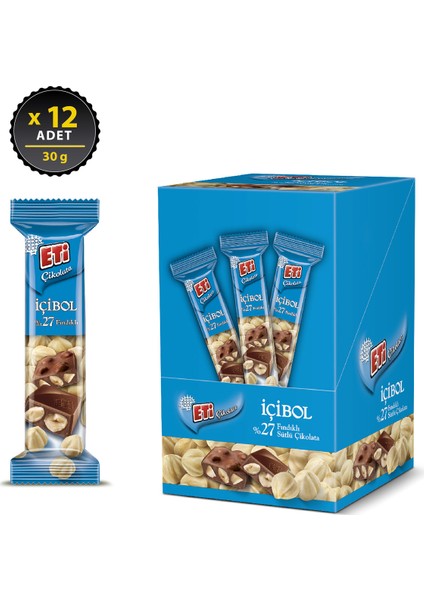 İçibol %27 Fındıklı Çikolata 30 g x 12 Adet