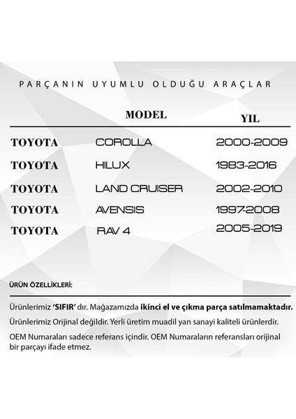 Toyota Corolla,avensis,hilux,land Cruiser,rav 4 Için Pedal Lastiği