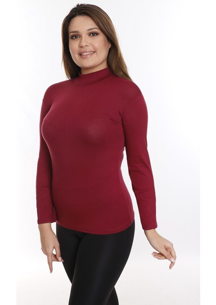 Büyük Beden Yarım Balıkçı Viskon Boğazlı Bordo Body fiyatları
