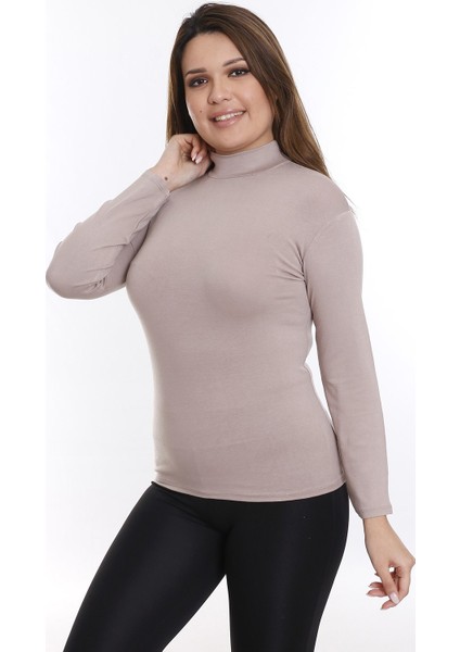 Büyük Beden Yarım Balıkçı Viskon Boğazlı Vizon Body modelleri