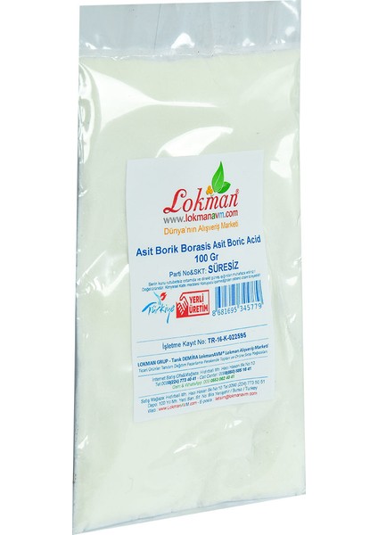 Asit Borik Borasis Asit Boric Acid 100 gr Paket