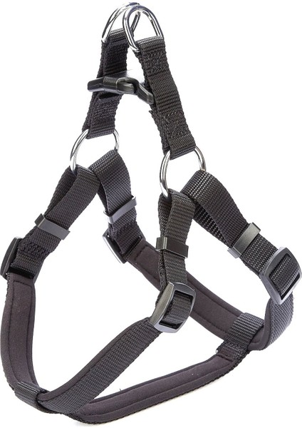 Konforlu Dokuma Orta Irk Köpek Göğüs Tasması Siyah M 2X45-55 cm