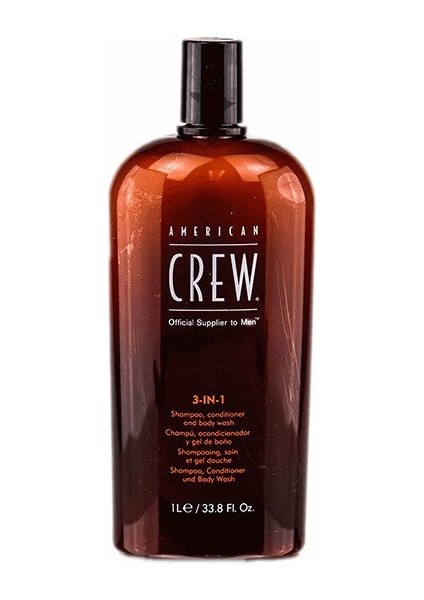 3 In 1 Erkek Şampuan Saç Kremi Vücut Jeli 1000 ml