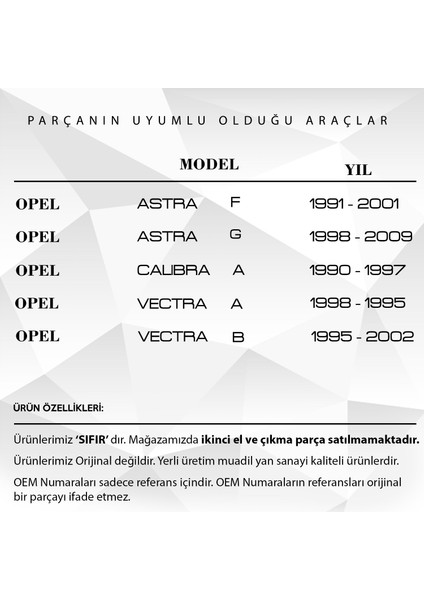 Opel Astra F,astra G,calibra A,vectraa-B Için Pedal Lastiği