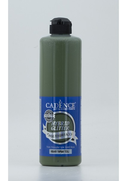 Hybrid Multisurface Simli Akrilik Boya Yaprak Yeşili - HSG-051- 500 ml