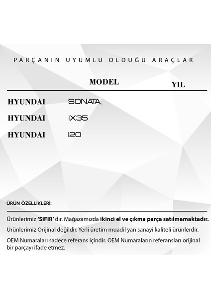 Hyundai Sonata, I20, IX35 Için Kapı Kilit Dişlisi