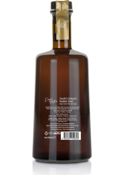 Zencefil & Zerdeçal & Karabiber Sirkesi / Ginger & Turmeric & Black Pepper Vinegar 500 ml