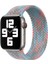Apple Watch Uyumlu 44MM Hasır Örgü Tasarımlı Small Kordon - Mavi-Pembe 1