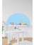 Bohem Tarzı Mavi Yarım Daire Çocuk Bebek Odası STICKER(50X100CM) 1