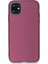 iPhone 11 Kılıf Mat Renkli Esnek Silikon Mürdüm Renk Prm 1