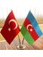 Krom Direkli Azeybaycan - Türkiye Masa Bayrağı 2'li 1