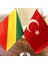 Kongo Cumhuriyeti-Türkiye Masa Bayrağı Krom Direkli Ikili Bayrak 2