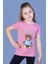 Toontoy Kız Çocuk Ayıcık ve Yazı Baskılı Taş Işlemeli Tişört 1
