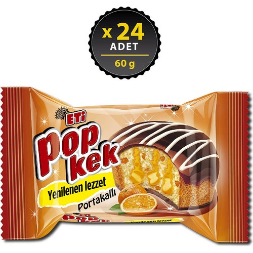 Eti Popkek Portakallı 60 g x 24 Adet