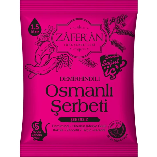 Zaferan Osmanlı Şerbeti 1.5 lt. Demirhindi Şerbeti Ramazan Şerbeti