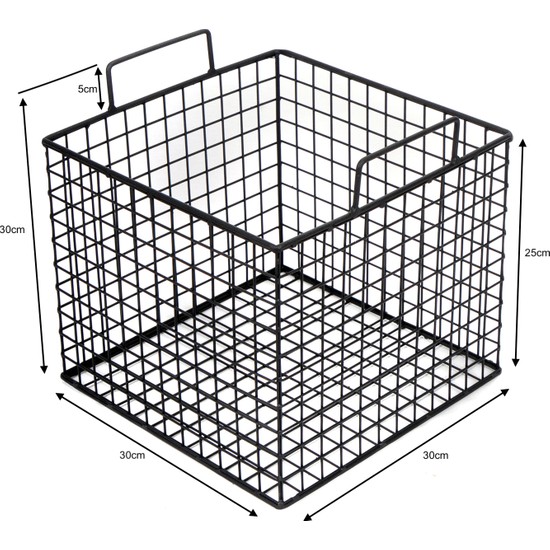 Wess Dizayn Metal Tel Sepet Dekoratif Saklama Kab Kare Fiyat