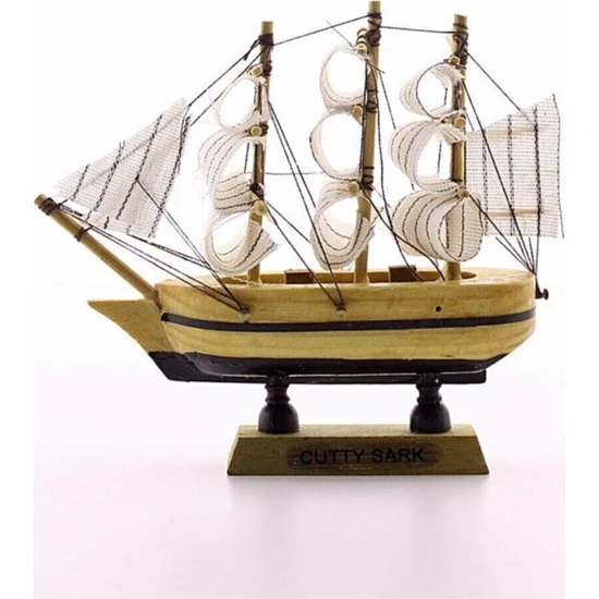 Star Global Ahşap El Yapımı Yelkenli Gemi Maketi Dekoratif Hobi 12 cm