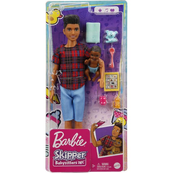 Barbie Bebek Bakıcısı Skipper Oyun Seti GRP10 Esmer Erkek