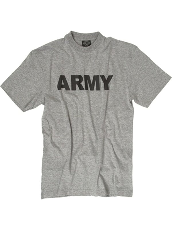 Yds Mil-Tec T-Shirt Army -Gri (Nefes Alabilir, Baskili Pamuklu T-Shirt)