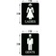 2'li Set Beyaz Ladies - Gents | Cam Wc Yönlendirme Levhası | 14,8cm x 21cm 3