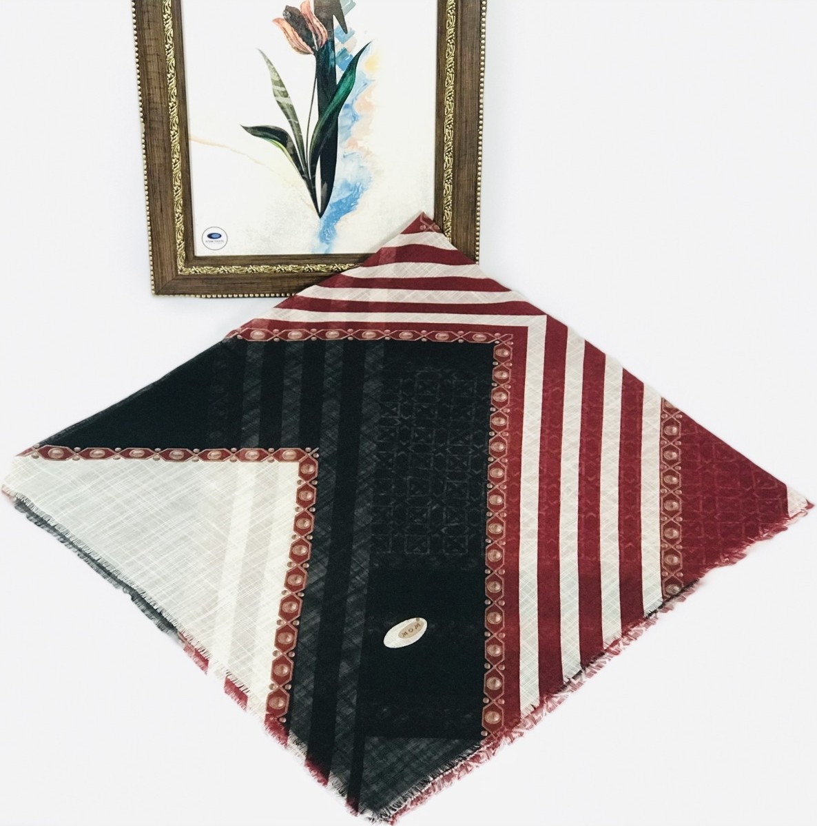 Mom Collection Flamlı Keten Tülbent Haki Yeşil