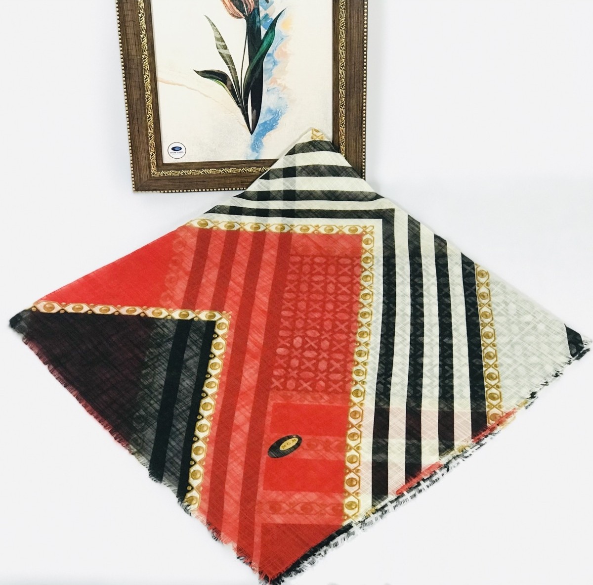Mom Collection Flamlı Keten Tülbent Haki Yeşil görsel 4