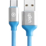 Uptech USB Type-C Silikon Kılıflı Data ve Hızlı Şarj Kablosu 1.2m Mavi