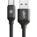 Uptech USB Type-C Silikon Kılıflı Data ve Hızlı Şarj Kablosu 1.2m Siyah