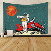 Hobimania Astronot To Mars Duvar Örtüsü 150 x 100 cm Duvar Dekorasyonu