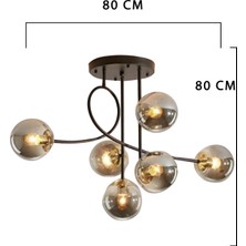 Eys Aydınlatma Vessel Modern Tasarım Camlı Altılı Avize