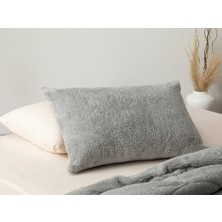 English Home Cozy Sherpa Yastık 50 x 70 cm Gri