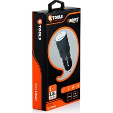 Ktools Boost Pd 36W 3 Amper Pd Qualcomm 3.0 USB Araç Şarjı Siyah
