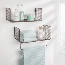 Wess Dizayn Metal Mutfak Banyo Duvar Rafı Havluluk 2 'li Set WD-103