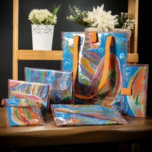 Sudivo El Boyama Kişiye Özel Deniz Serisi Large Clutch Çanta