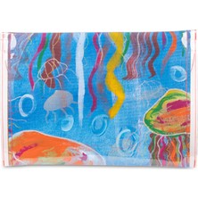 Sudivo El Boyama Kişiye Özel Deniz Serisi Large Clutch Çanta