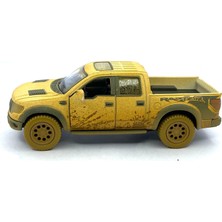 Kinsmart 2013 Ford F-150 Svt Raptor Supercrew Çek Bırak Lisanslı Model Oyuncak Araba - Çamur Desenli